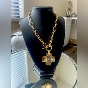 Swarovski crystal cross statement necklace